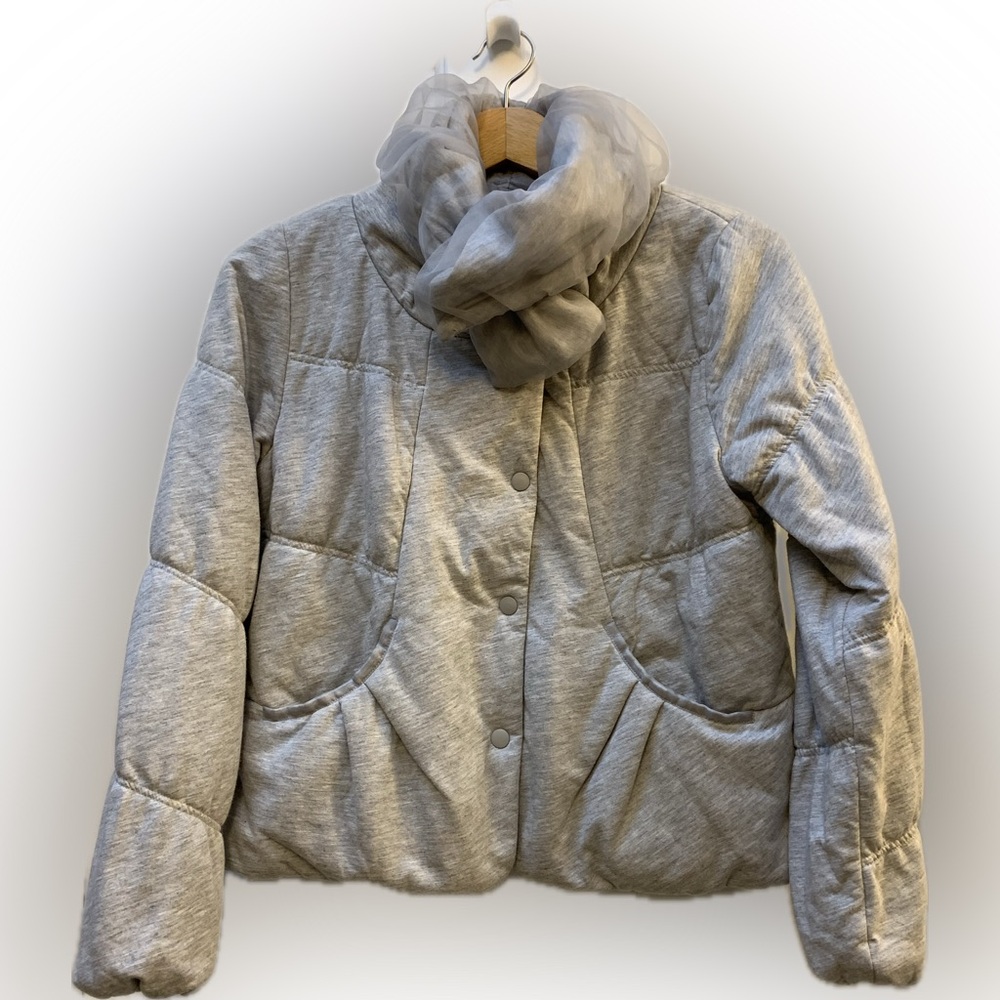 Sweet Light Grey Jersey Jacket with Fancy Collar